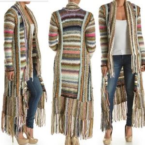 T party fringed multi colored sweater. Worn once.